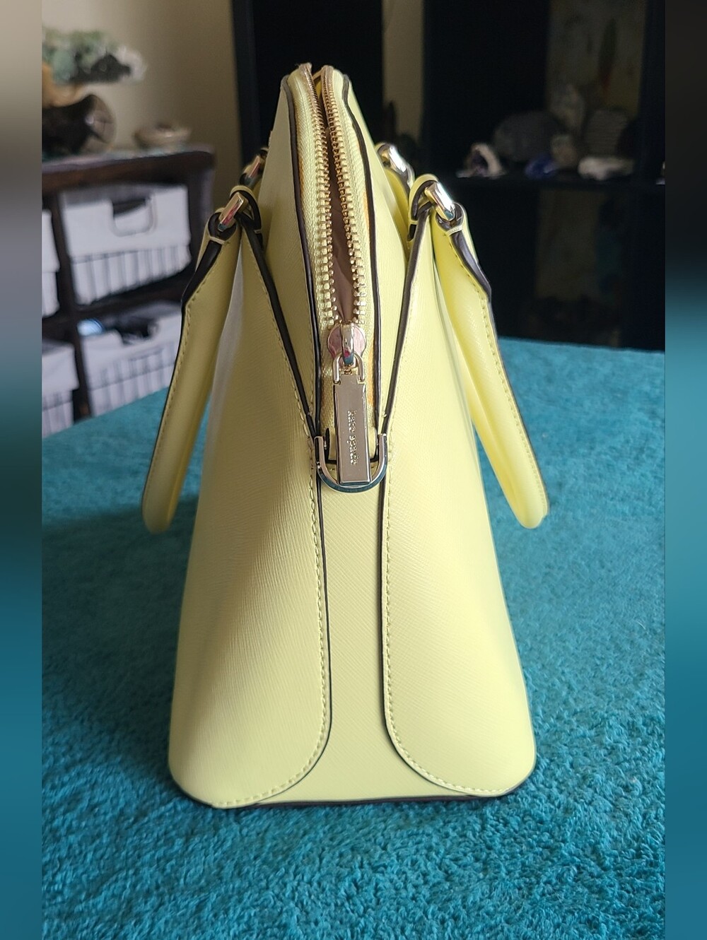 Kate Spade Payton Medium Dome Satchel in a yellow Frosty Lime - Picture 3 of 15